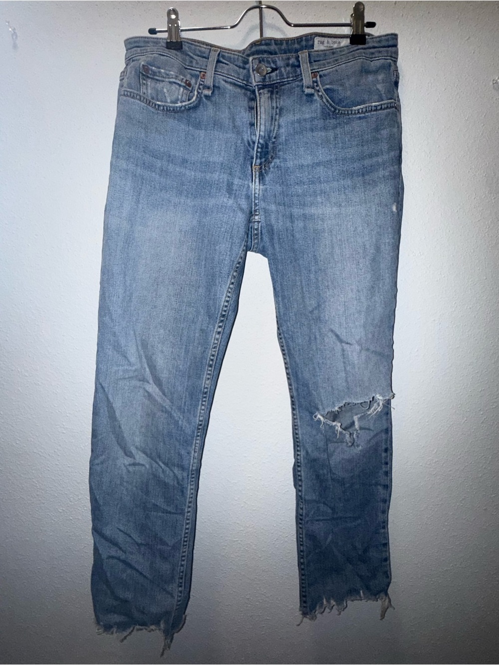 Rag & Bone Light Blue Distressed Jeans